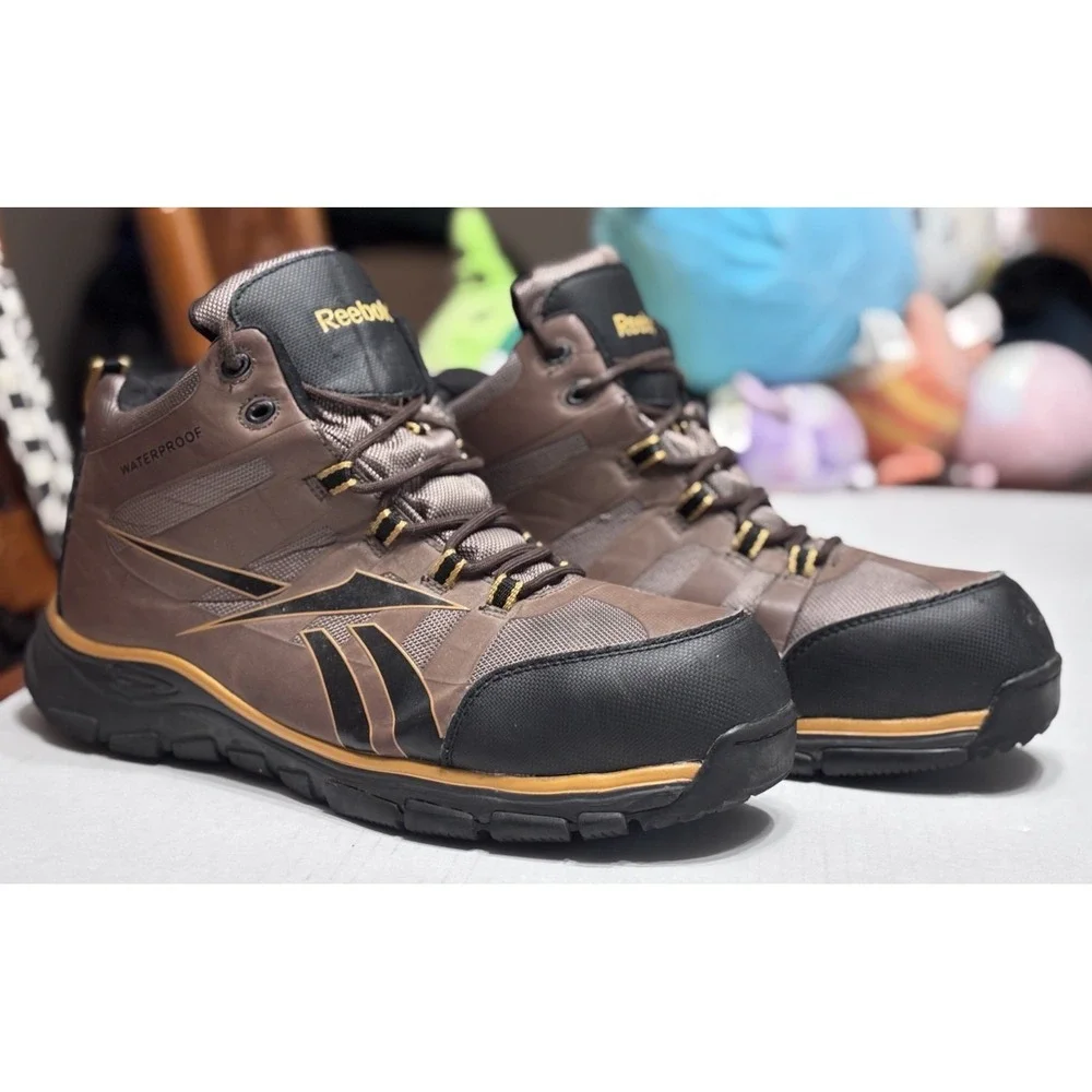 Reebok Arion RB4512 Men's Work Boots 13W‎ Waterproof ASTM Safety Toe Brown
